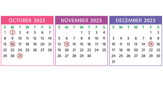 2023 Q4 tax calendar: Key deadlines for businesses and other employers